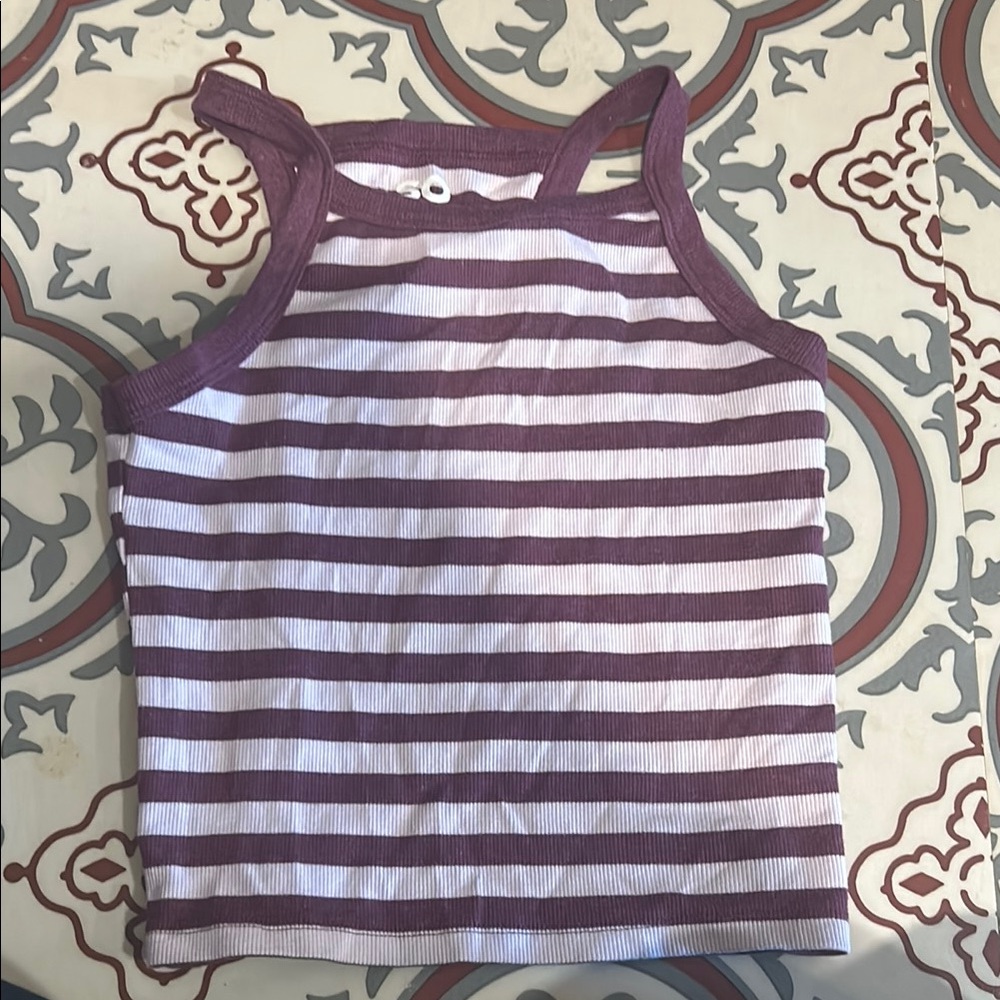 Striped Purple and White Tank Top
